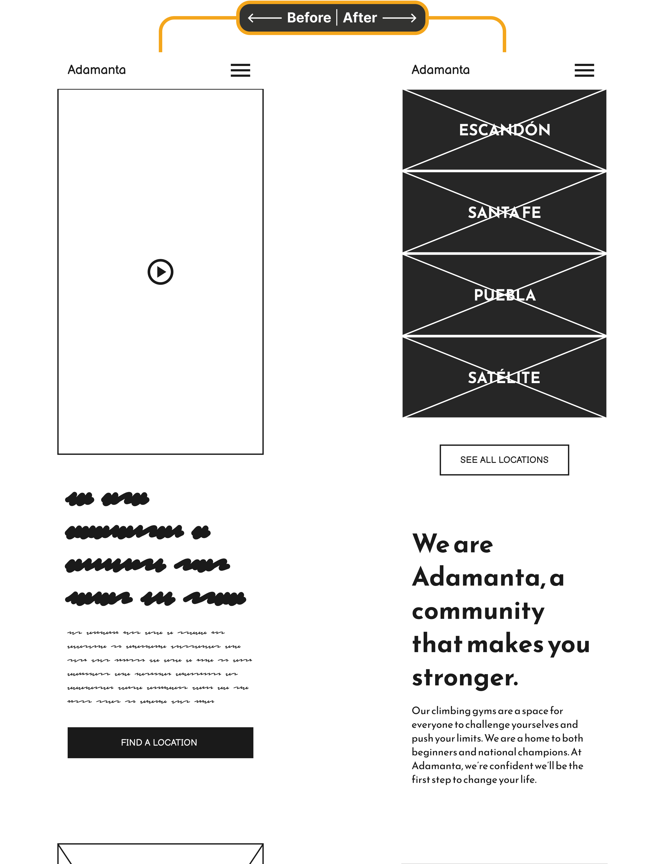 Early design iteration – location cards (4x)