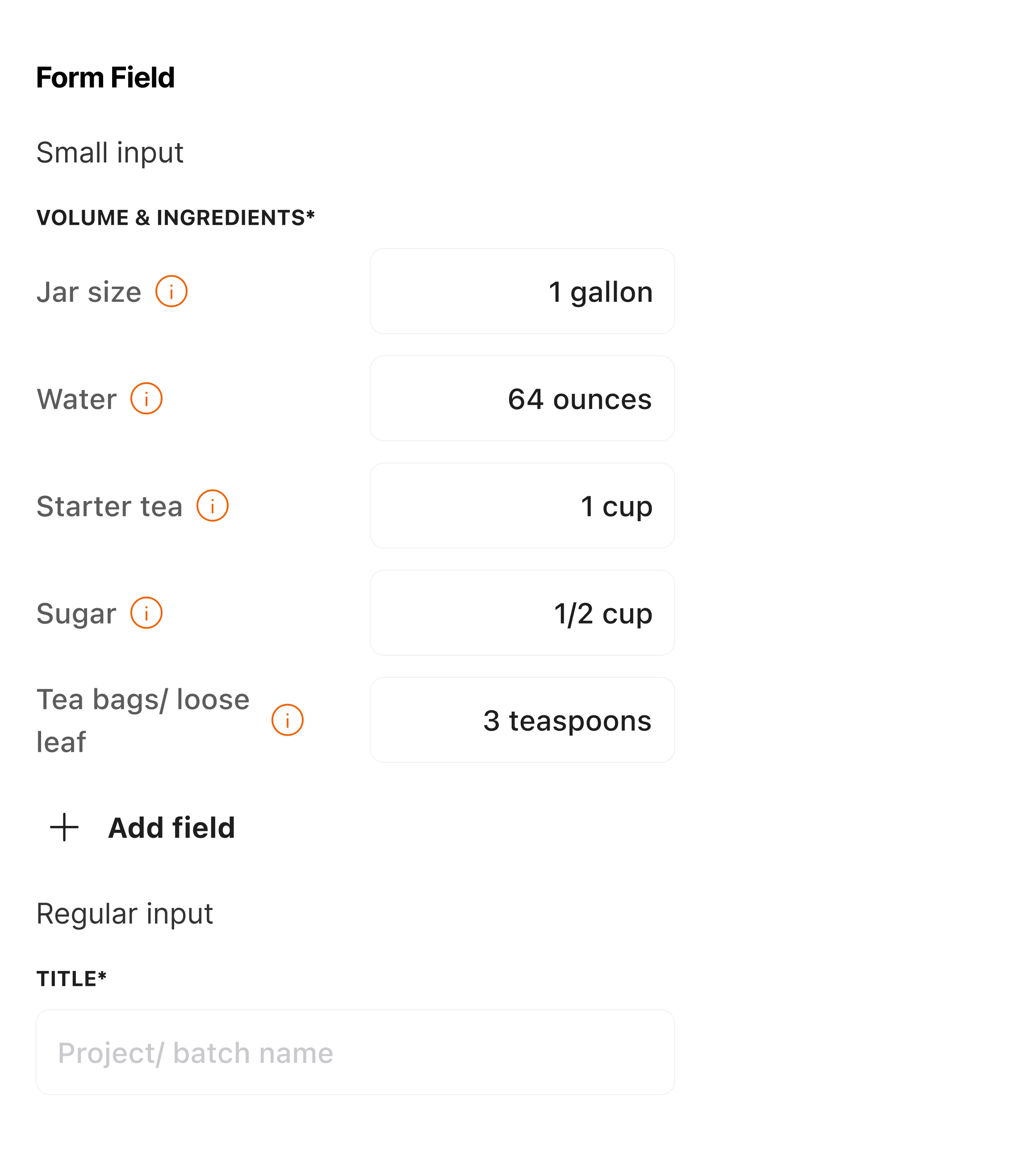 UI Style Guide – Form Field (4x)